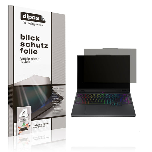 Blickschutzfolie von dipos passend für Lenovo Legion 5 15IRX10, präziser Zuschnitt und blasenfrei montiert