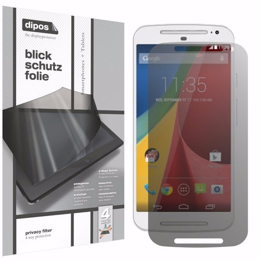 Blickschutzfolie von dipos passend für Lenovo Moto M XT1663 (4,6 Zoll), präziser Zuschnitt und blasenfrei montiert