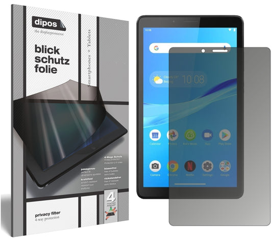 Blickschutzfolie von dipos passend für Lenovo Tab M7, präziser Zuschnitt und blasenfrei montiert