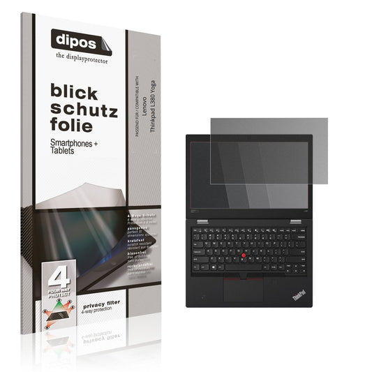 Blickschutzfolie von dipos passend für Lenovo Thinkpad L380 Yoga, präziser Zuschnitt und blasenfrei montiert
