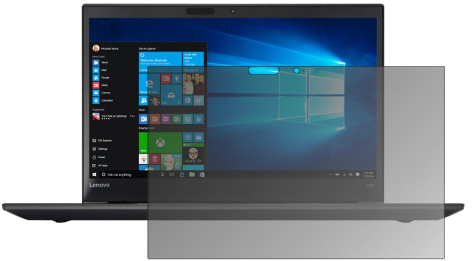 Blickschutzfolie von dipos passend für Lenovo ThinkPad T570, präziser Zuschnitt und blasenfrei montiert