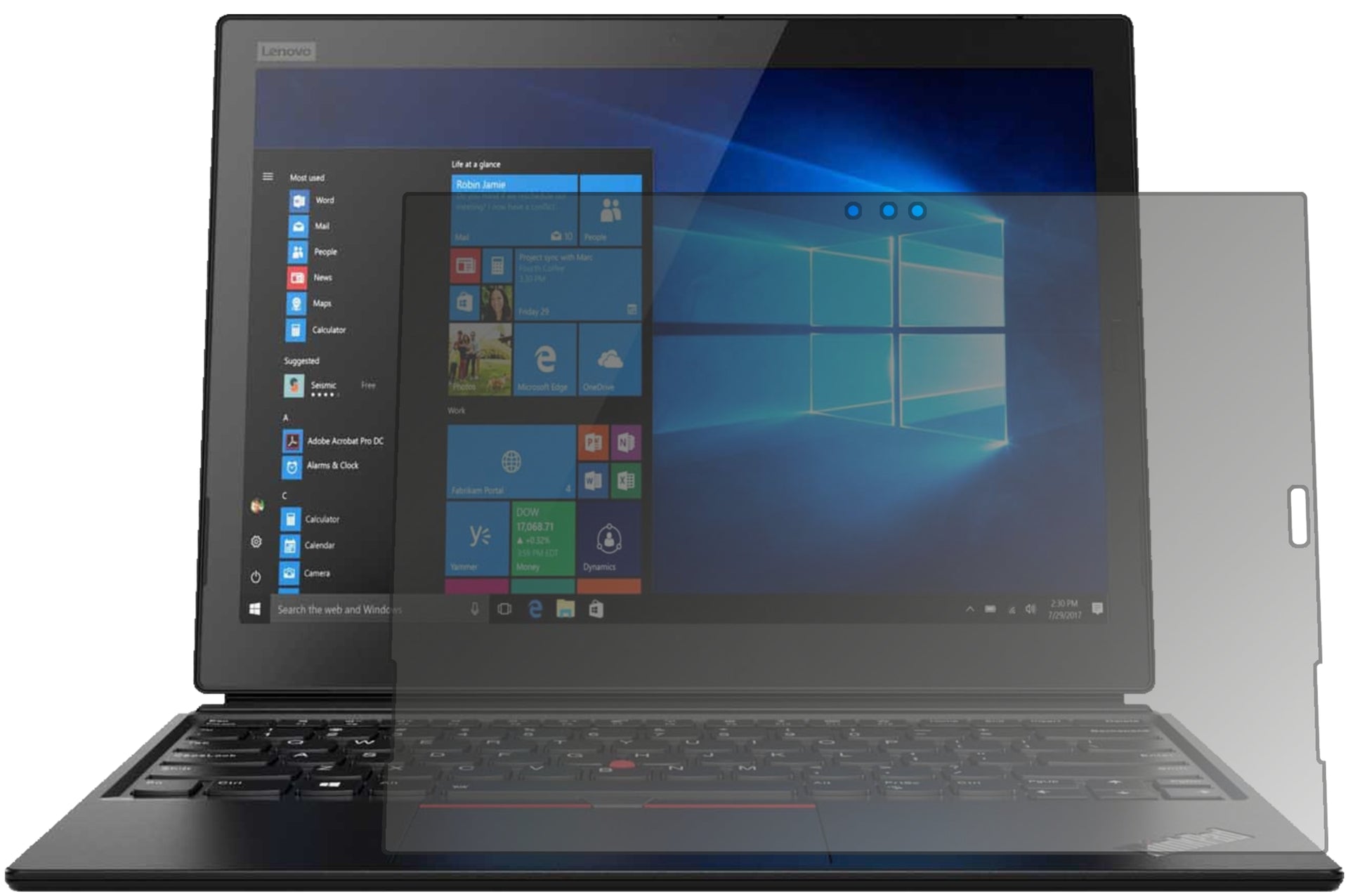 Blickschutzfolie von dipos passend für Lenovo ThinkPad X1 Tablet 3. Gen., präziser Zuschnitt und blasenfrei montiert