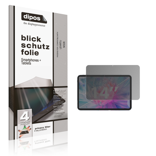 Blickschutzfolie von dipos passend für LEVIRTU M328, präziser Zuschnitt und blasenfrei montiert