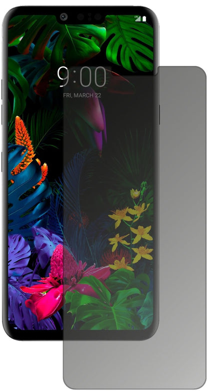 Blickschutzfolie von dipos passend für LG G8 ThinQ, präziser Zuschnitt und blasenfrei montiert