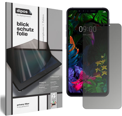 Blickschutzfolie von dipos passend für LG G8s ThinQ, präziser Zuschnitt und blasenfrei montiert