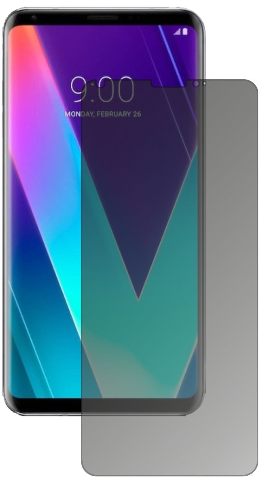 Blickschutzfolie von dipos passend für LG V30S+ ThinQ, präziser Zuschnitt und blasenfrei montiert