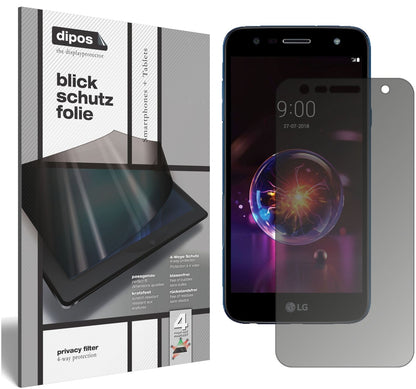 Blickschutzfolie von dipos passend für LG X power 3, präziser Zuschnitt und blasenfrei montiert