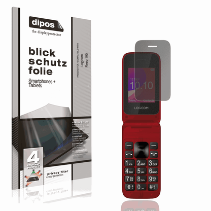 Blickschutzfolie von dipos passend für Logicom Fleep 190, präziser Zuschnitt und blasenfrei montiert