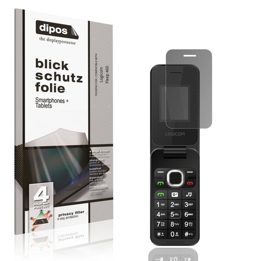 Blickschutzfolie von dipos passend für Logicom Fleep 460, präziser Zuschnitt und blasenfrei montiert