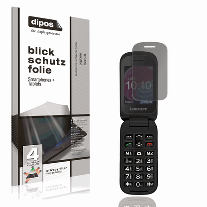 Blickschutzfolie von dipos passend für Logicom Fleep XL, präziser Zuschnitt und blasenfrei montiert