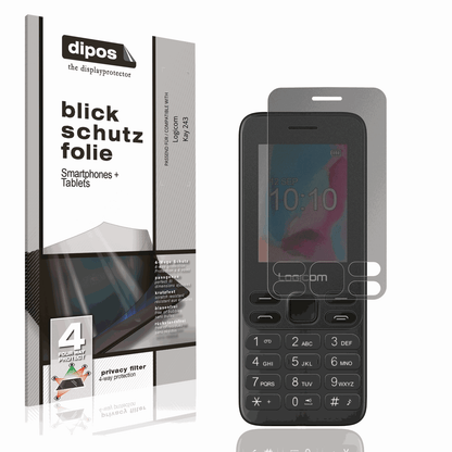 Blickschutzfolie von dipos passend für Logicom Kay 243, präziser Zuschnitt und blasenfrei montiert