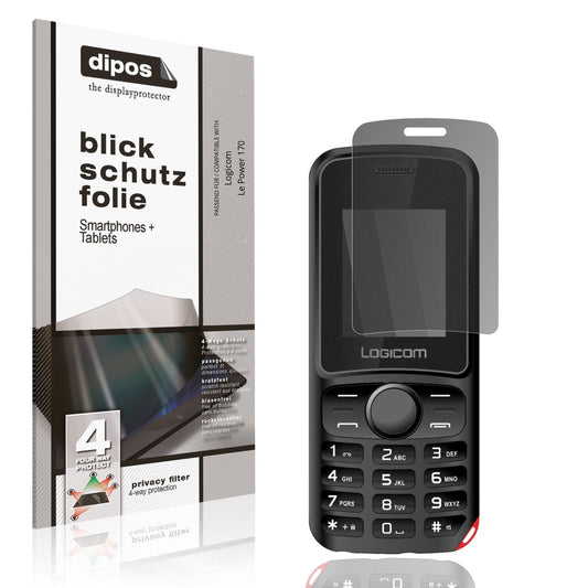 Blickschutzfolie von dipos passend für Logicom Le Power 170, präziser Zuschnitt und blasenfrei montiert