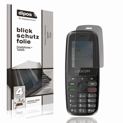 Blickschutzfolie von dipos passend für Logicom P197e, präziser Zuschnitt und blasenfrei montiert
