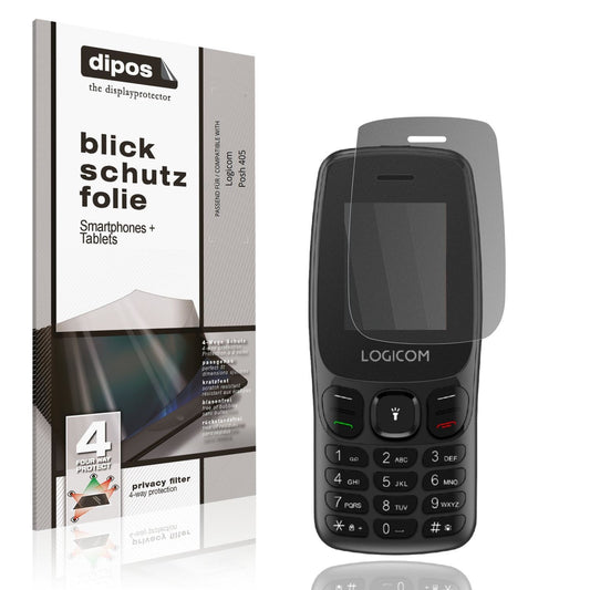 Blickschutzfolie von dipos passend für Logicom Posh 405, präziser Zuschnitt und blasenfrei montiert