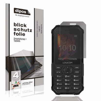 Blickschutzfolie von dipos passend für Logicom Xtrem 40 Pro, präziser Zuschnitt und blasenfrei montiert