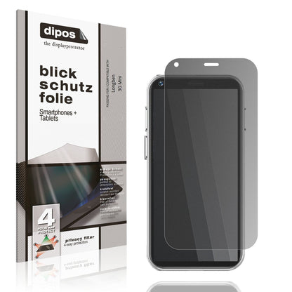 Blickschutzfolie von dipos passend für Longben 3G Mini, präziser Zuschnitt und blasenfrei montiert