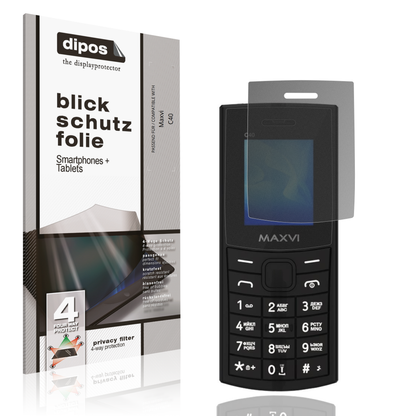 Blickschutzfolie von dipos passend für Maxvi C40, präziser Zuschnitt und blasenfrei montiert