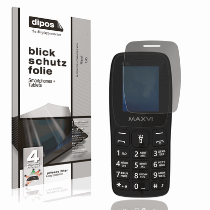 Blickschutzfolie von dipos passend für Maxvi C45, präziser Zuschnitt und blasenfrei montiert