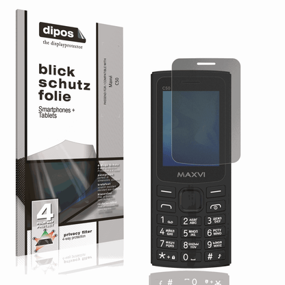 Blickschutzfolie von dipos passend für Maxvi C50, präziser Zuschnitt und blasenfrei montiert