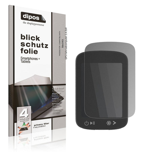 Blickschutzfolie von dipos passend für MechKit GPS Fahrradcomputer 2.4 Zoll, präziser Zuschnitt und blasenfrei montiert