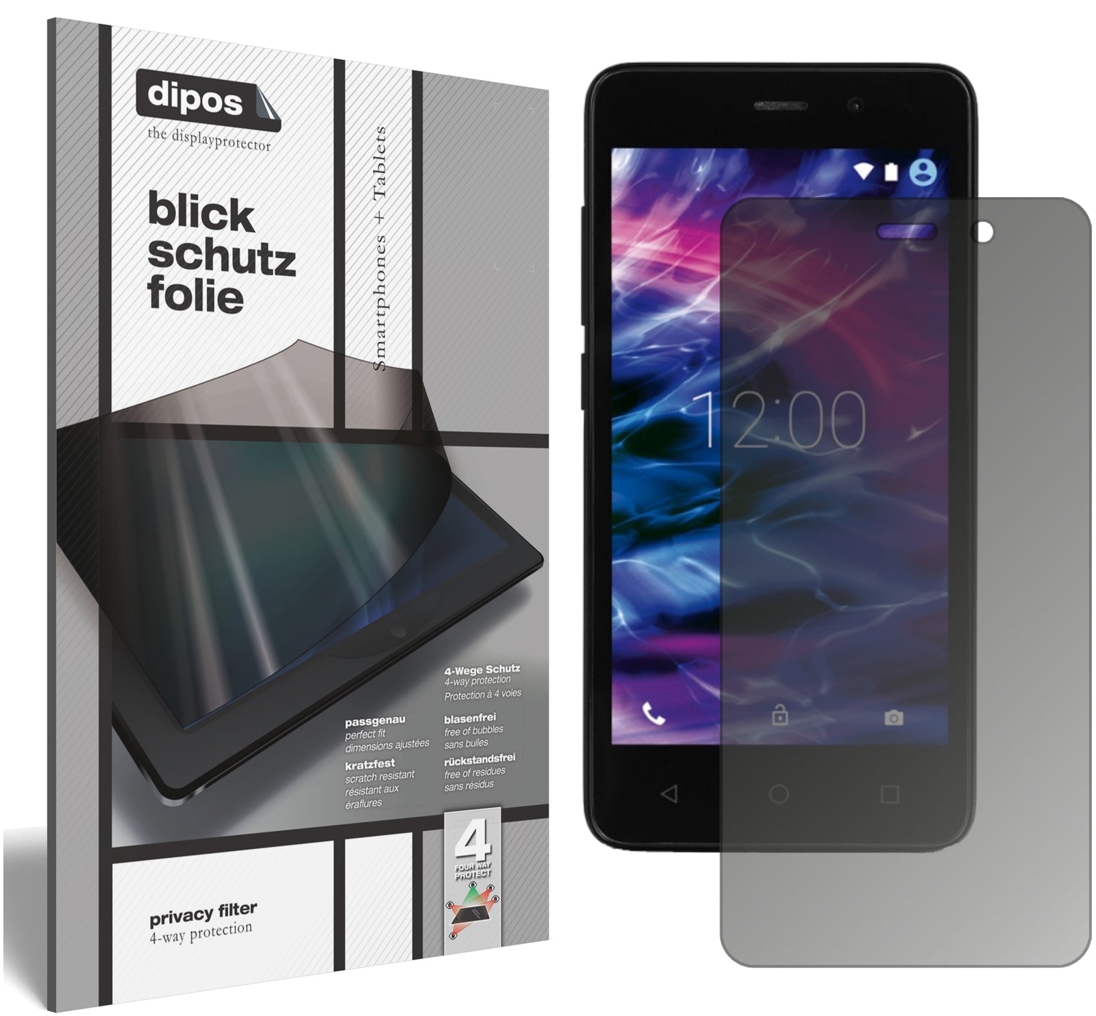 Blickschutzfolie von dipos passend für Medion Life E4504, präziser Zuschnitt und blasenfrei montiert