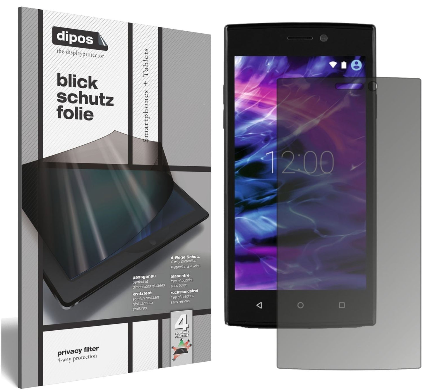 Blickschutzfolie von dipos passend für Medion Life E5005, präziser Zuschnitt und blasenfrei montiert