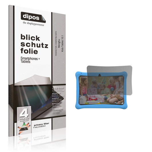 Blickschutzfolie von dipos passend für Menghu Kids Tablet 10.1, präziser Zuschnitt und blasenfrei montiert