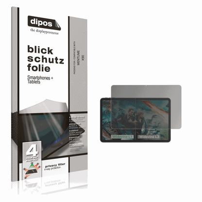 Blickschutzfolie von dipos passend für MENTUME K90, präziser Zuschnitt und blasenfrei montiert