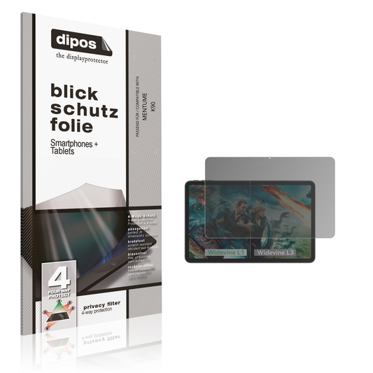 Blickschutzfolie von dipos passend für MENTUME K90, präziser Zuschnitt und blasenfrei montiert