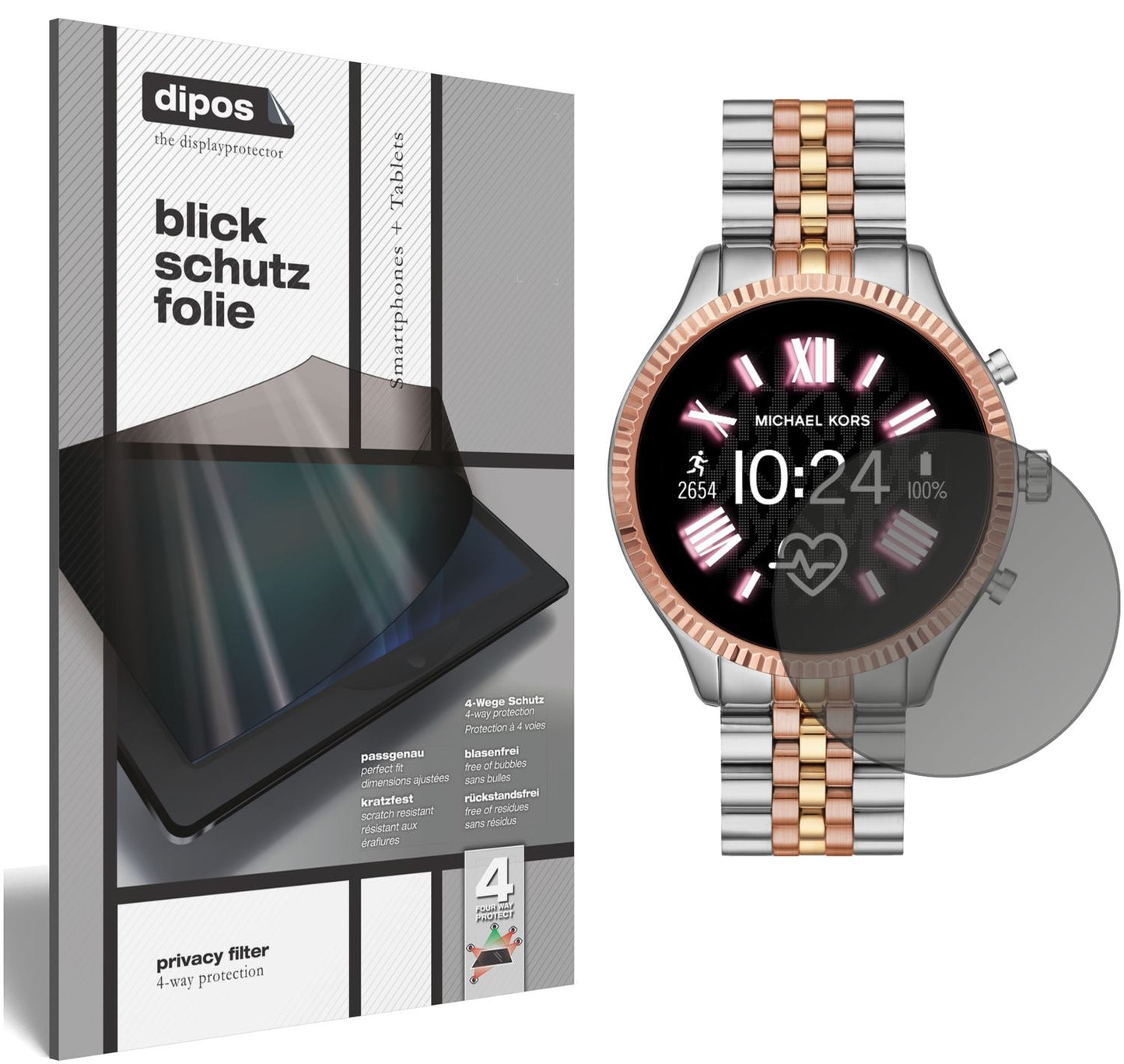 Blickschutzfolie von dipos passend für Michael Kors Lexington 2, präziser Zuschnitt und blasenfrei montiert