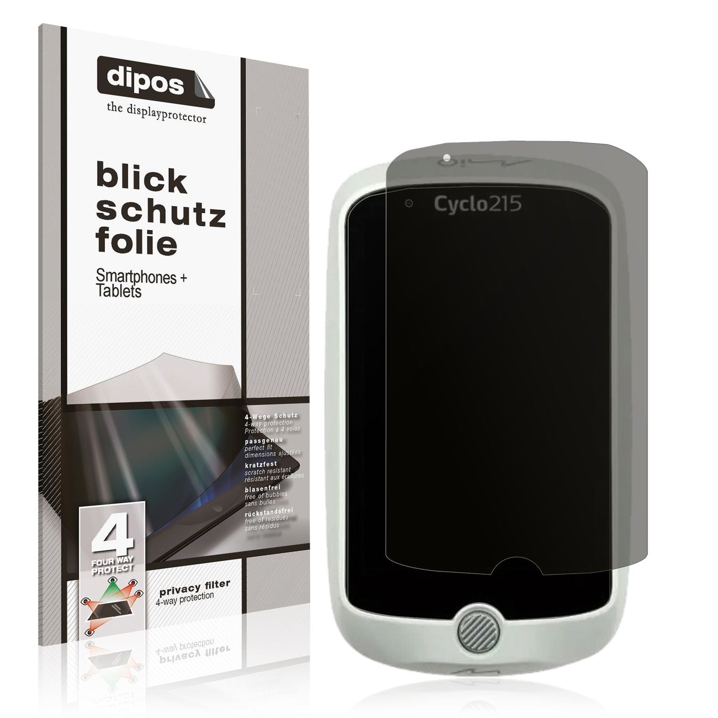 Blickschutzfolie von dipos passend für Mio Cyclo 215 HC, präziser Zuschnitt und blasenfrei montiert
