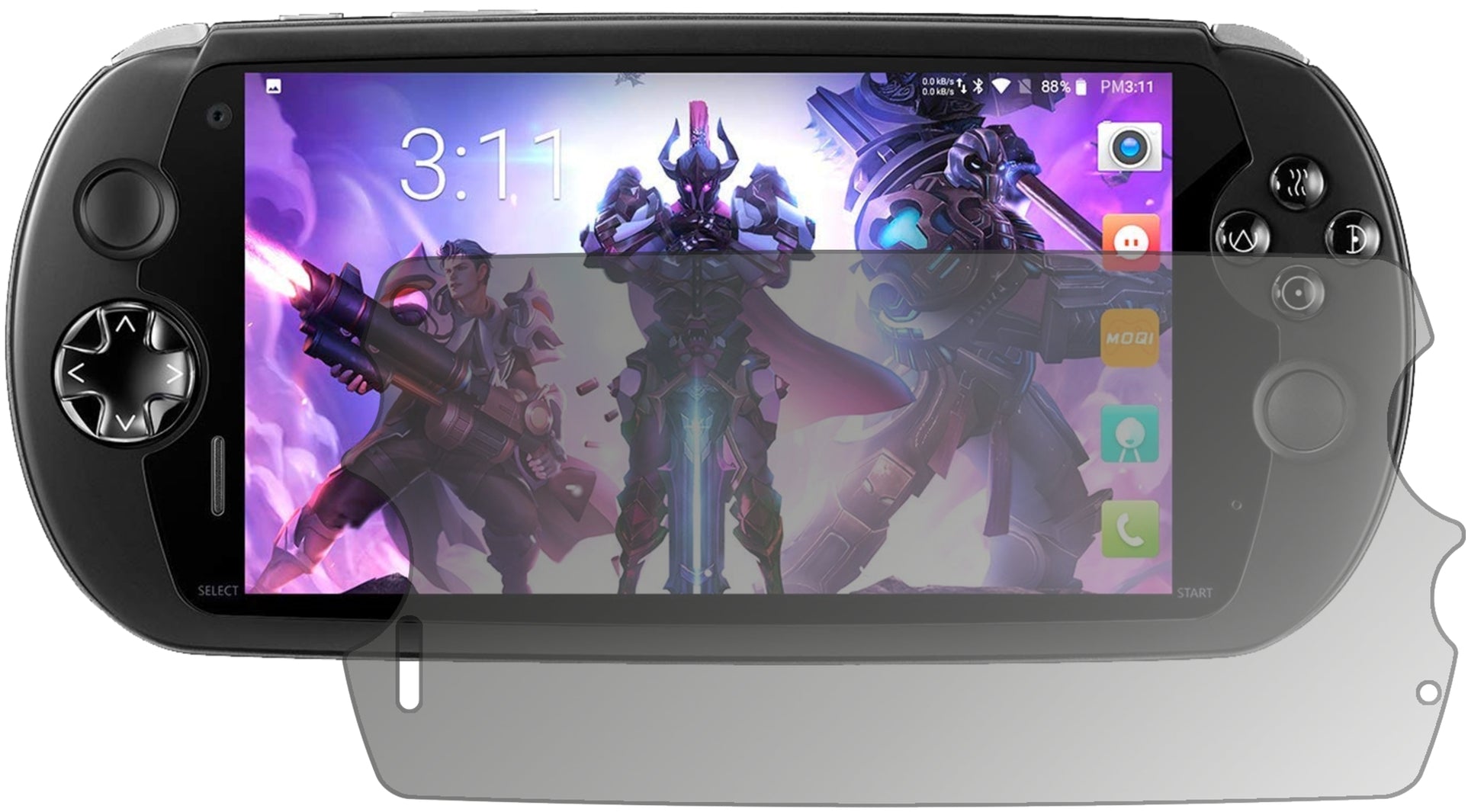 Blickschutzfolie von dipos passend für MOQI i7s, präziser Zuschnitt und blasenfrei montiert