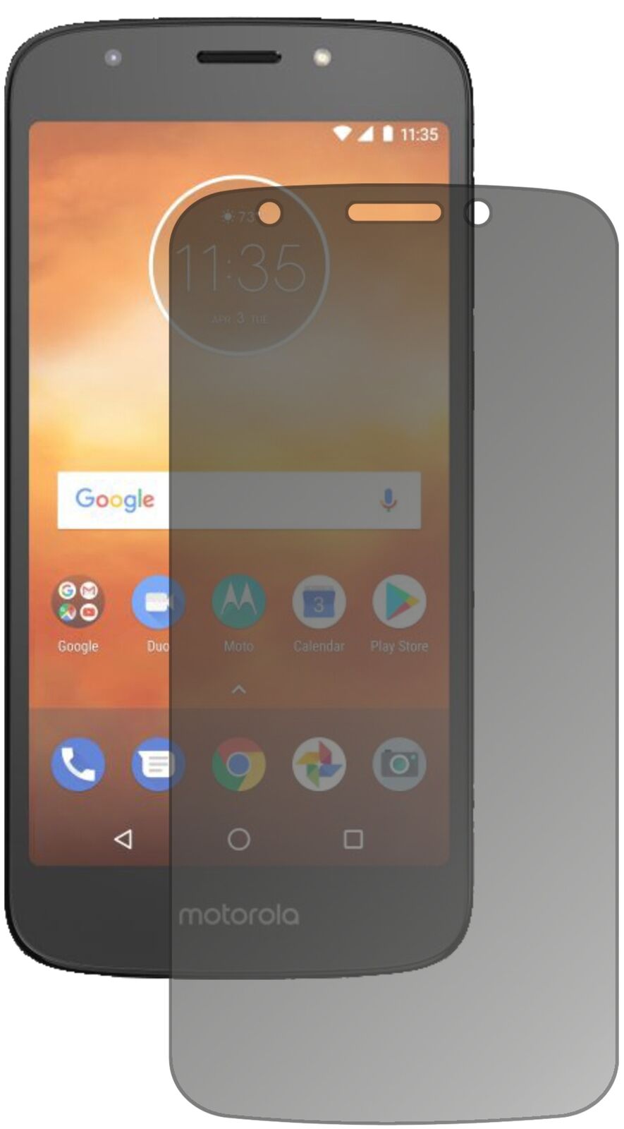 Blickschutzfolie von dipos passend für Motorola Moto E5 Play Go, präziser Zuschnitt und blasenfrei montiert