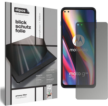 Blickschutzfolie von dipos passend für Motorola Moto G 5G Plus, präziser Zuschnitt und blasenfrei montiert