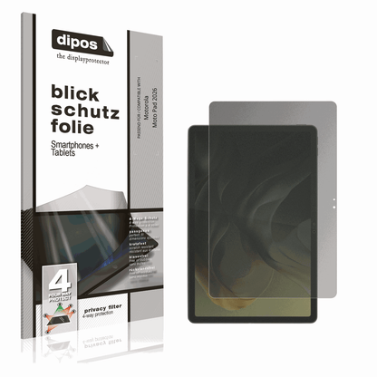 Blickschutzfolie von dipos passend für Motorola Moto Pad 2026, präziser Zuschnitt und blasenfrei montiert