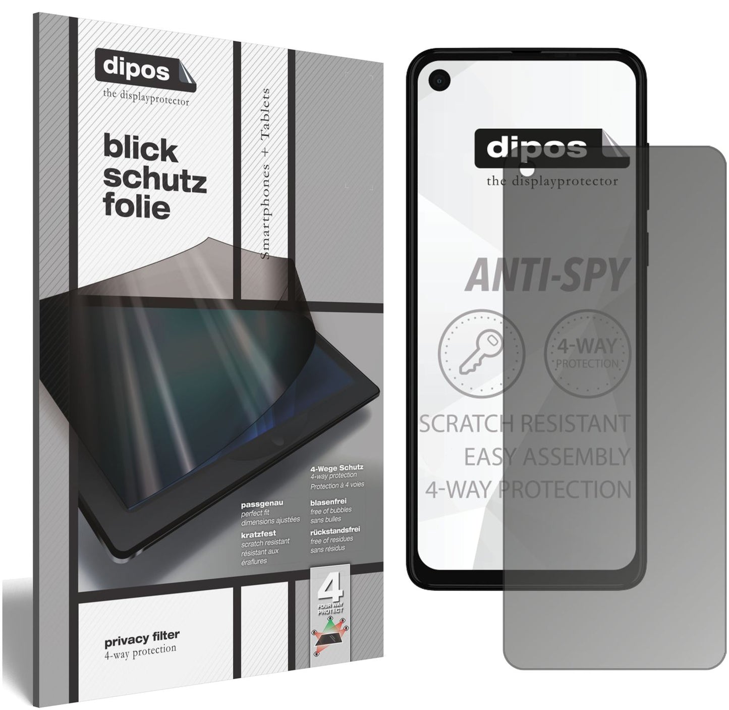 Blickschutzfolie von dipos passend für Motorola P50, präziser Zuschnitt und blasenfrei montiert