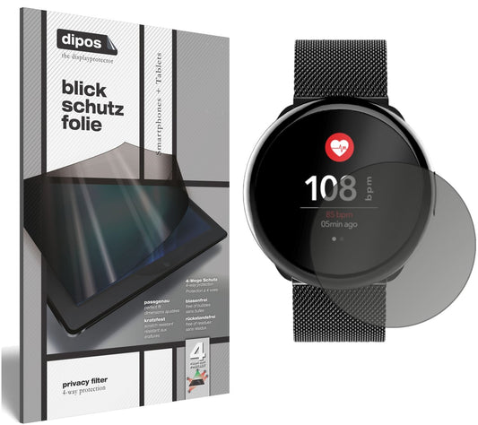 Blickschutzfolie von dipos passend für MyKronoz ZEROUND2HR ELITE, präziser Zuschnitt und blasenfrei montiert