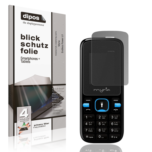 Blickschutzfolie von dipos passend für Myria Endless Power U1, präziser Zuschnitt und blasenfrei montiert