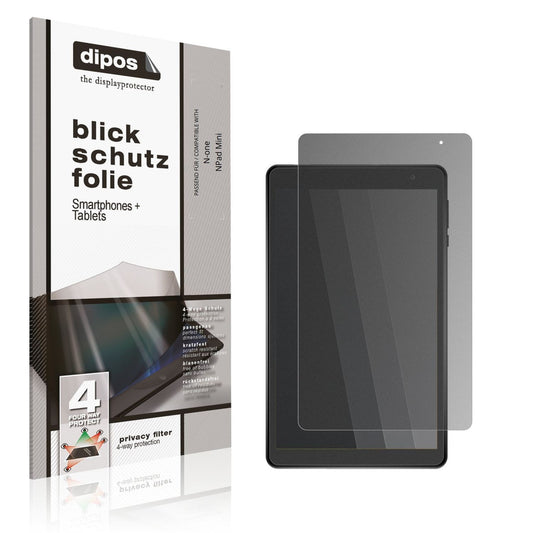 Blickschutzfolie von dipos passend für N-one NPad Mini, präziser Zuschnitt und blasenfrei montiert