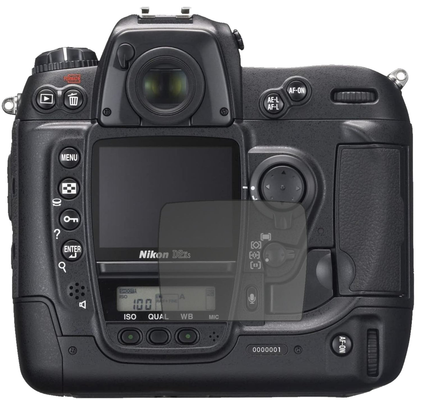 Blickschutzfolie von dipos passend für Nikon D2H, präziser Zuschnitt und blasenfrei montiert
