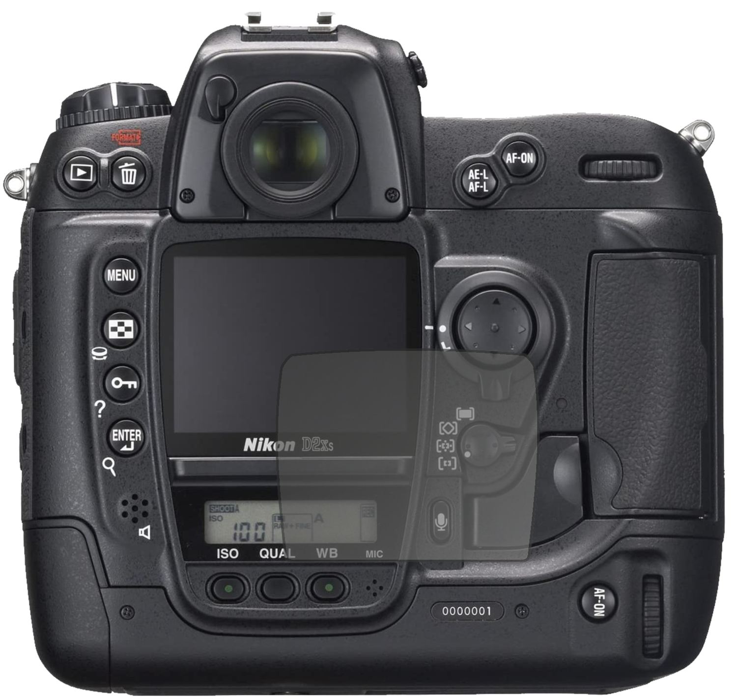 Blickschutzfolie von dipos passend für Nikon D2H, präziser Zuschnitt und blasenfrei montiert