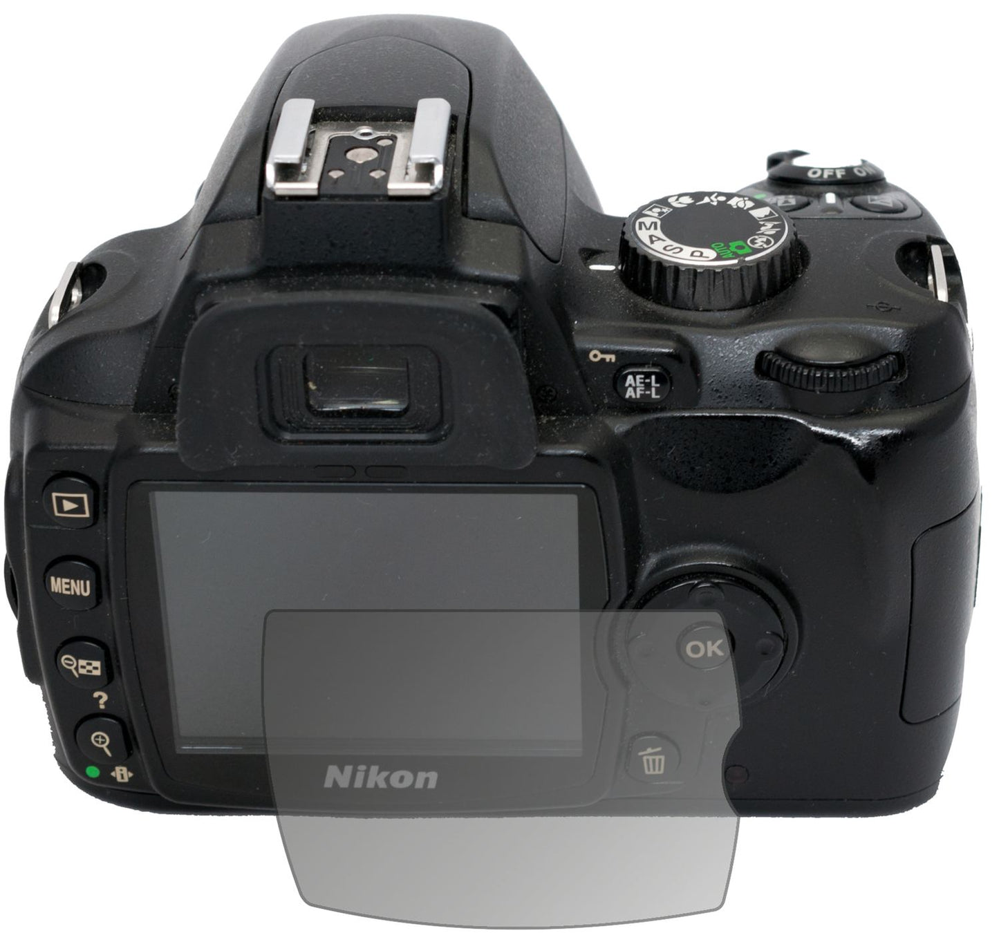 Blickschutzfolie von dipos passend für Nikon D60, präziser Zuschnitt und blasenfrei montiert