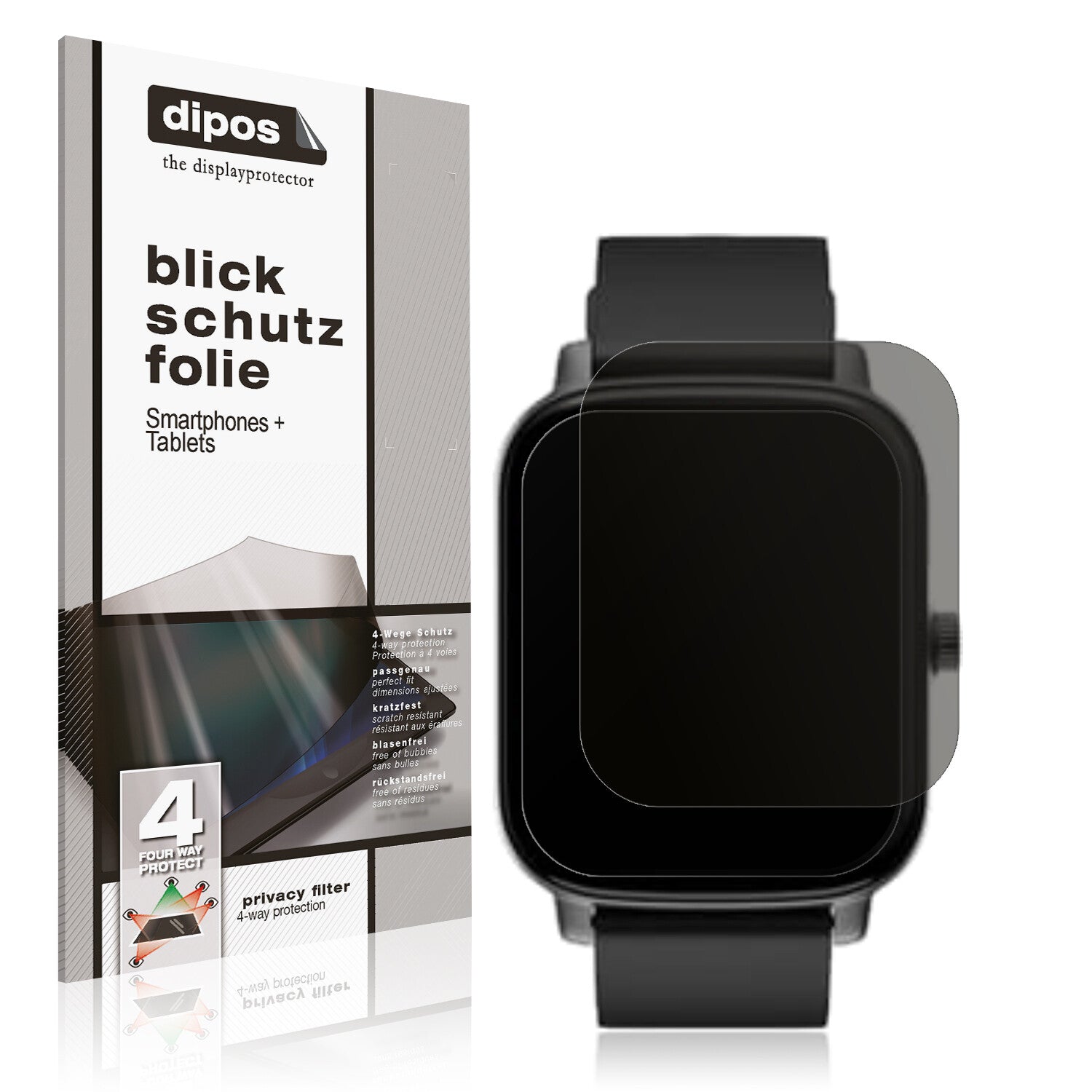 Blickschutzfolie von dipos passend für Noise ColorFit Icon Buzz, präziser Zuschnitt und blasenfrei montiert