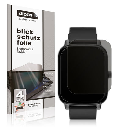 Blickschutzfolie von dipos passend für Noise ColorFit Icon Buzz, präziser Zuschnitt und blasenfrei montiert