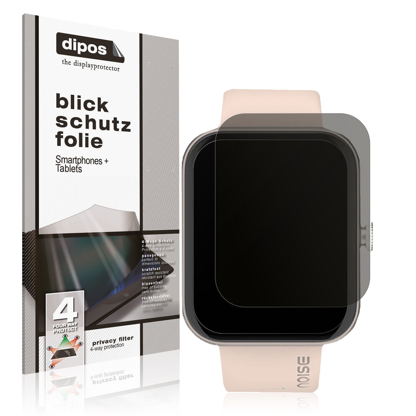 Blickschutzfolie von dipos passend für Noise Colorfit Pulse Grand, präziser Zuschnitt und blasenfrei montiert