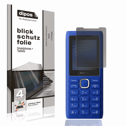 Blickschutzfolie von dipos passend für Nokia 110 Power, präziser Zuschnitt und blasenfrei montiert
