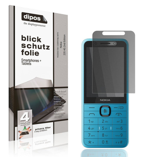 Blickschutzfolie von dipos passend für Nokia 235 4G 2nd Edition, präziser Zuschnitt und blasenfrei montiert