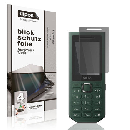Blickschutzfolie von dipos passend für Nokia 300 Power Bank, präziser Zuschnitt und blasenfrei montiert