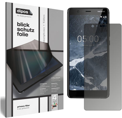 Blickschutzfolie von dipos passend für Nokia 46027, präziser Zuschnitt und blasenfrei montiert