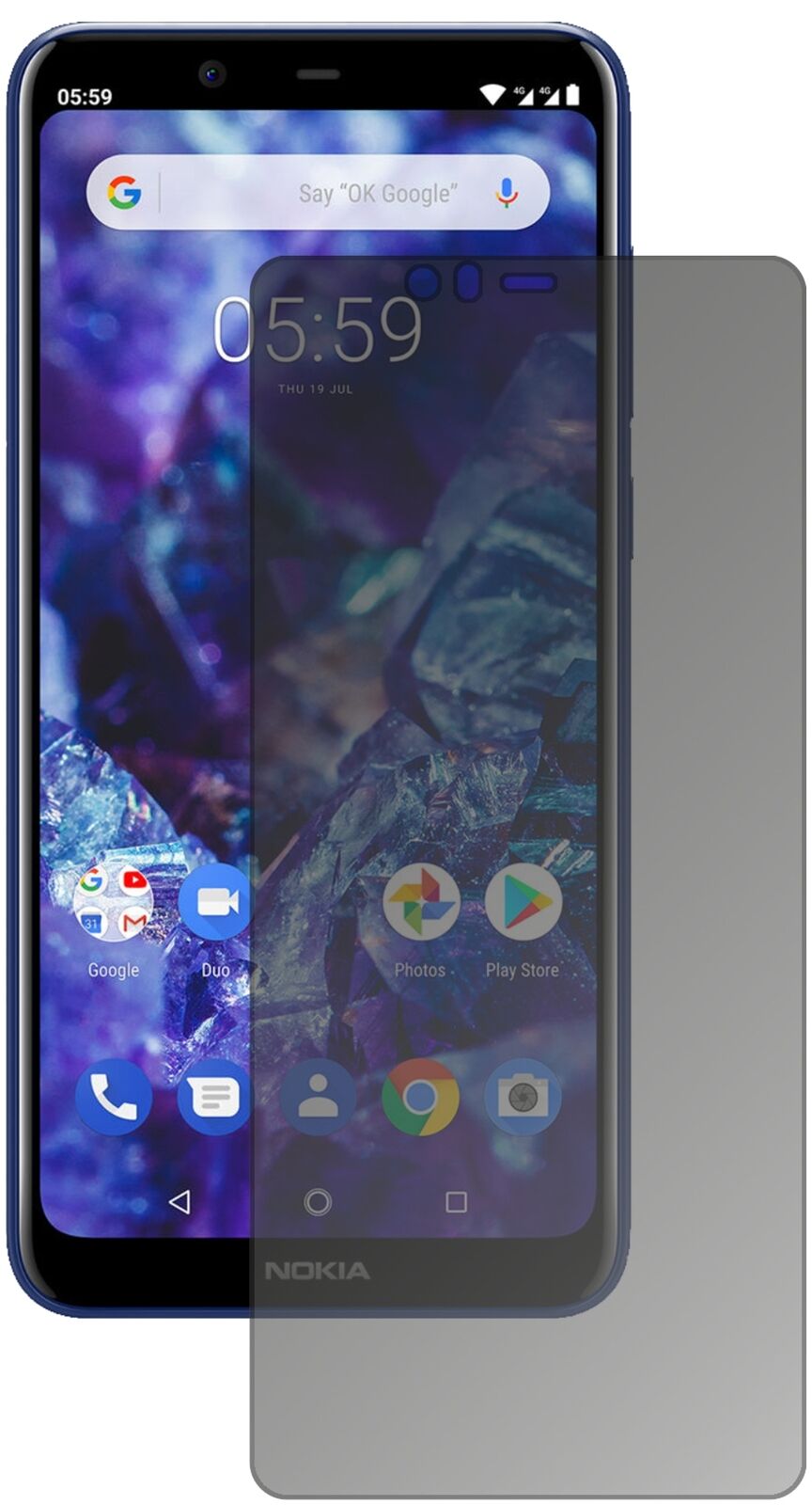 Blickschutzfolie von dipos passend für Nokia 5.1 Plus, präziser Zuschnitt und blasenfrei montiert